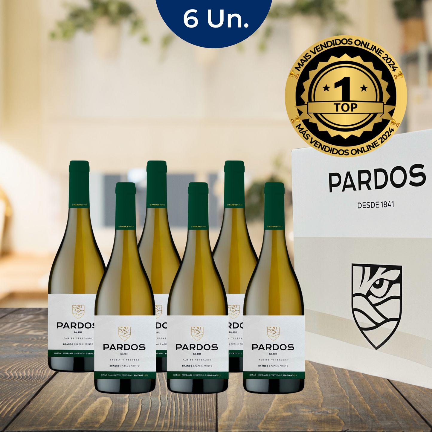 6 Garrafas Pardos- Verde Branco DOC