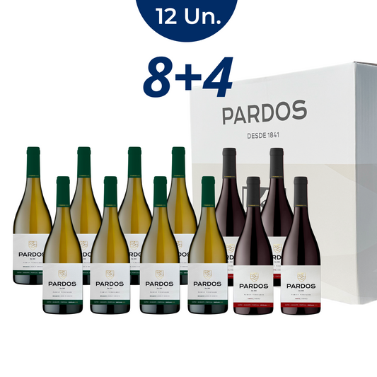 12 garrafas- Pardos Verde DOC (8 Branco + 4 Tinto)