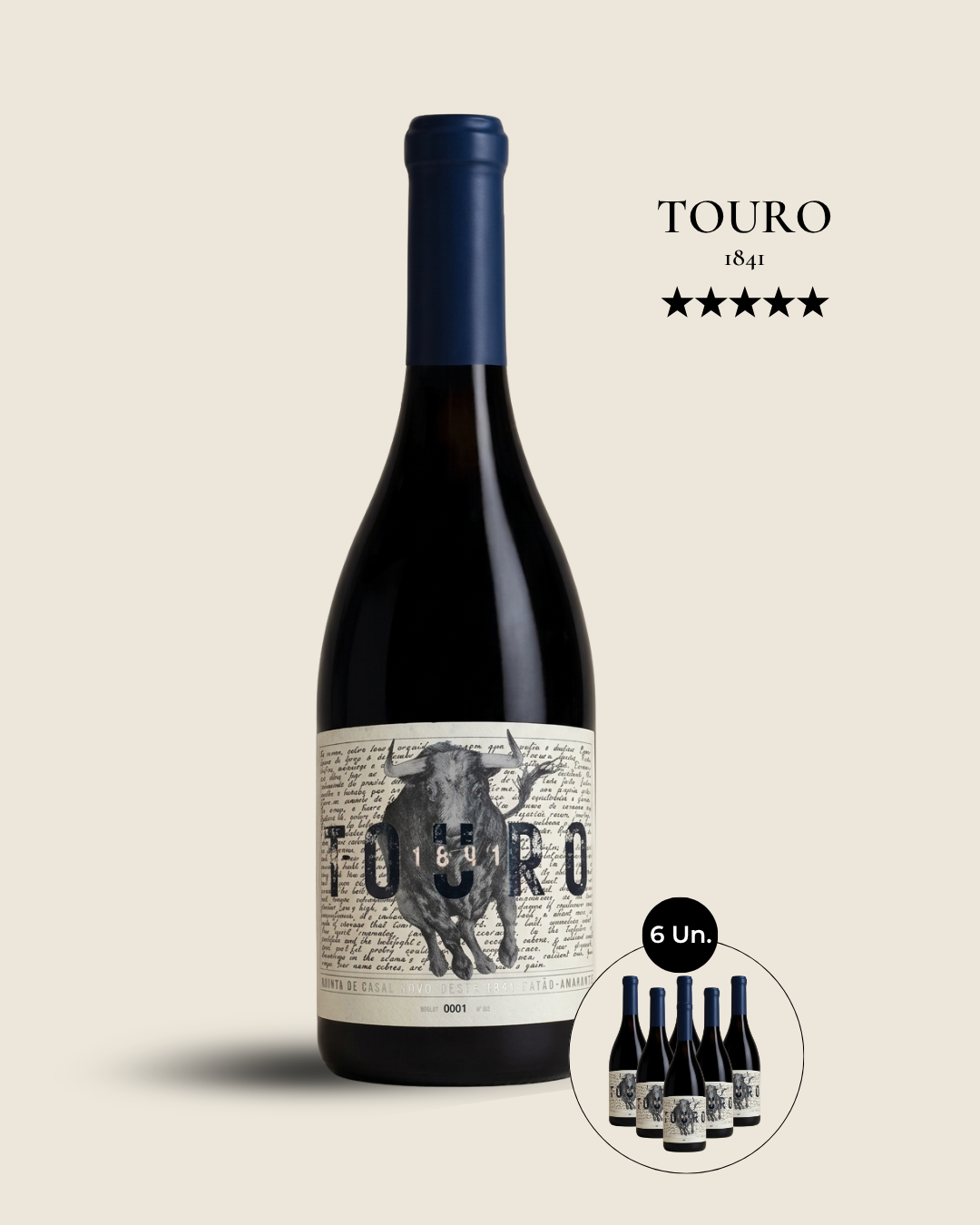 T1841, "O Touro" Lacre Azul - 6 Unidades Numeradas