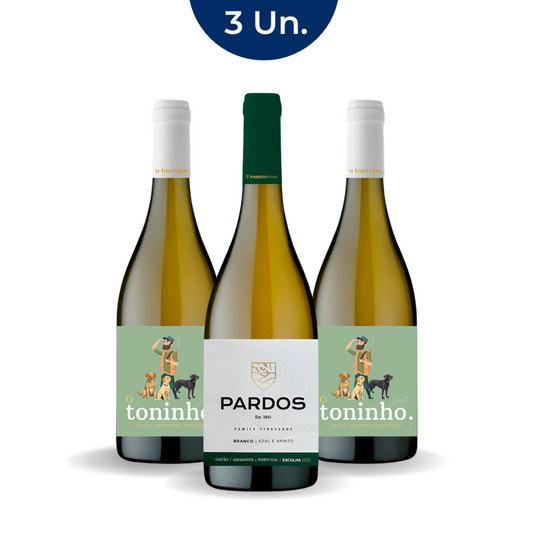 3 Garrafas Pardos Degustação - 3 Brancos